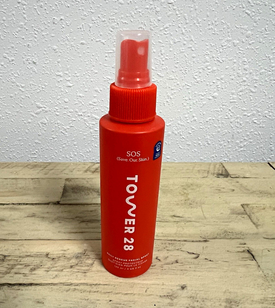 Tower 28 SOS Daily Rescue Facial Spray Hypochlorous Acid 4 fl oz Red