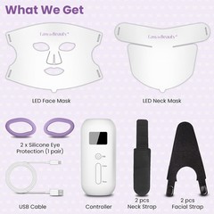 7 Color LED Light Photon Face Neck Mask Rejuvenation Skin Facial Therapy Wrinkle