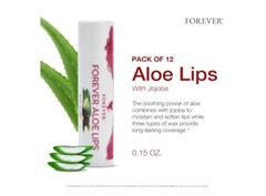 FOREVER LIVING ALOE LIPS Box of 12-Aloe Leaf Extract Jojoba Seed Oil Beeswax