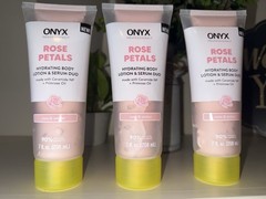 Set Of 3 Rose Petals, Hydrating Body Lotion & Serum Duo, Rose & Amber, 7 fl oz