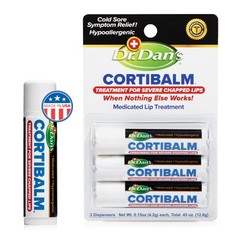 Dr. Dan’s Cortibalm 1% Hydrocortisone Lip Balm for Dry Cracked Lips 3-Pack