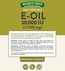 Nature’s Truth 100% Pure Oils Vitamin E Oil 30,000 IU 4 fl oz Non-GMO
