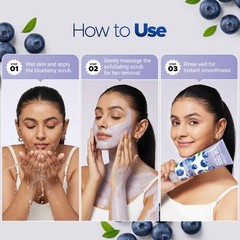 Hilary Rhoda De-Tan Face & Body Scrub Blueberry Burst Exfoliating 200g