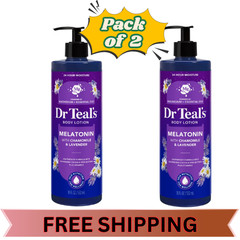 Dr Teal’s Sleep Body Lotion w/ Melatonin Lavender & Chamomile 18oz 2 Pack
