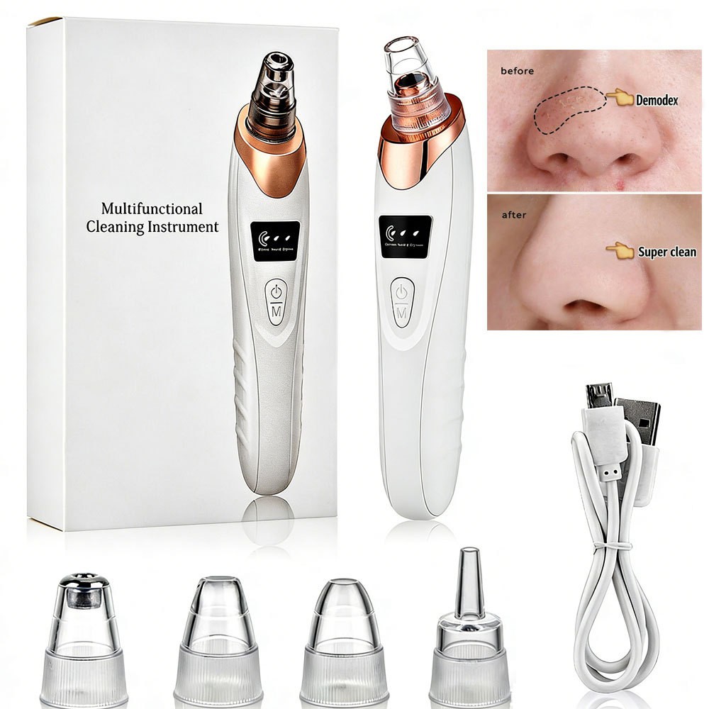 Rechargeable Blackhead Remover Pore Vacuum 5 Suction Deep Cleansing for Unisex