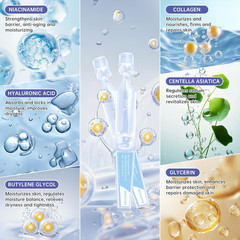 60 Pcs 5% Hyaluronic Acid Serum Ultra-Hydrating Vials, Hyaluronic Acid Tubes, Wa