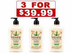 3 Pack Hempz Star Jasmine Vanilla Herbal Body Moisturizer 17 oz Fast Shipping