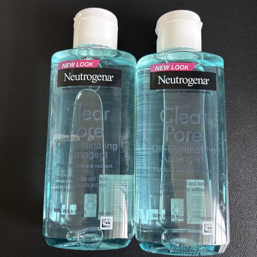 2x Neutrogena Clear Pore Oil-Eliminating Astringent 8 Fl Oz exp04/28 Package Vry