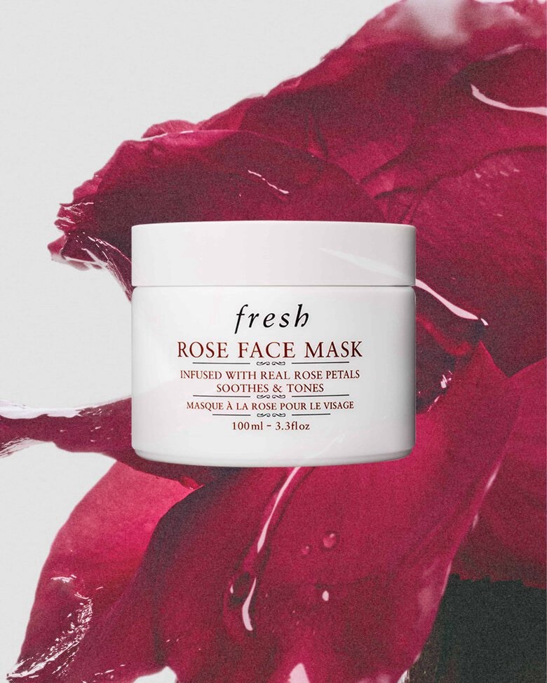 fresh Rose Face Mask 100ml/3.3 fl oz Hydrating Soothing with Real Rose Petals