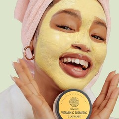 4Pcs Face Mask Set – Turmeric Clay Mask, Vitamin C, Green Tea, Rose, Dead Sea…