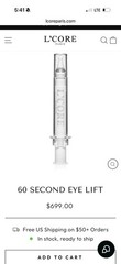 NWT L’CORE PARIS 60 Sec INSTANT EYE LIFT MSRP $699