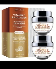 CB Clear Beauty Vitamin C & Collagen DAY/NIGHT Cream DUO Pack 2x 1.69 FL