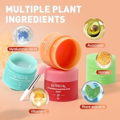 12 Pack Lip Sleeping Mask Set Overnight Skincare Hydrate Dry Lips Vitamin C