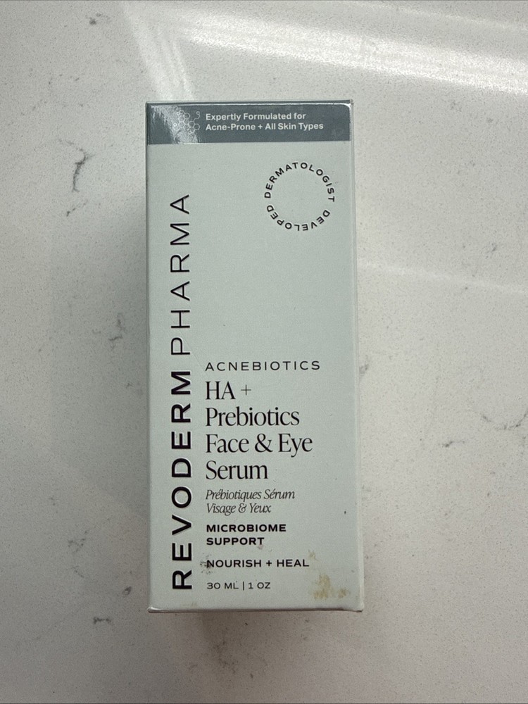 Revoderm Pharma Acnebiotics HA + Prebiotics Face & Eye Serum 1 oz/30ml NIB