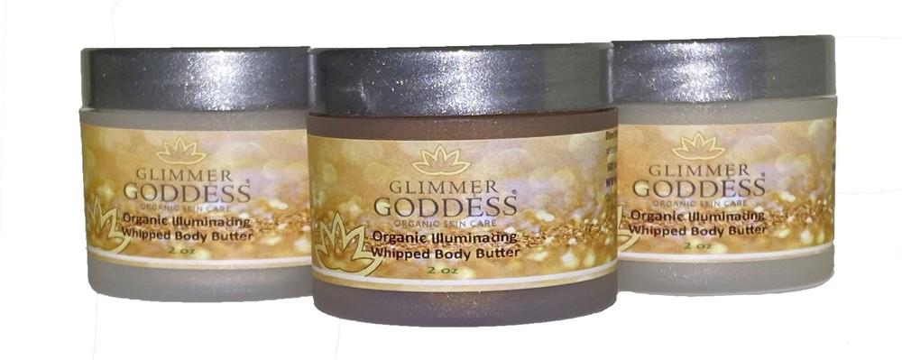 Glimmer Goddess Organic Shimmer Body Butters Travel Size 2 oz.