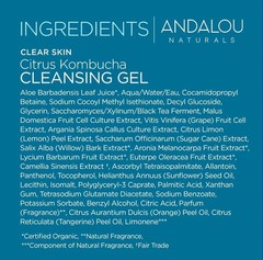 Andalou Naturals Citrus Kombucha Cleansing Gel 6 fl. oz. Oils Pores Blemishes