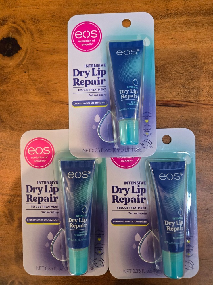 3 pack EOS The Hero Lip Repair Extra Dry Lip Treatment 0.35 oz **NEW SEALED**