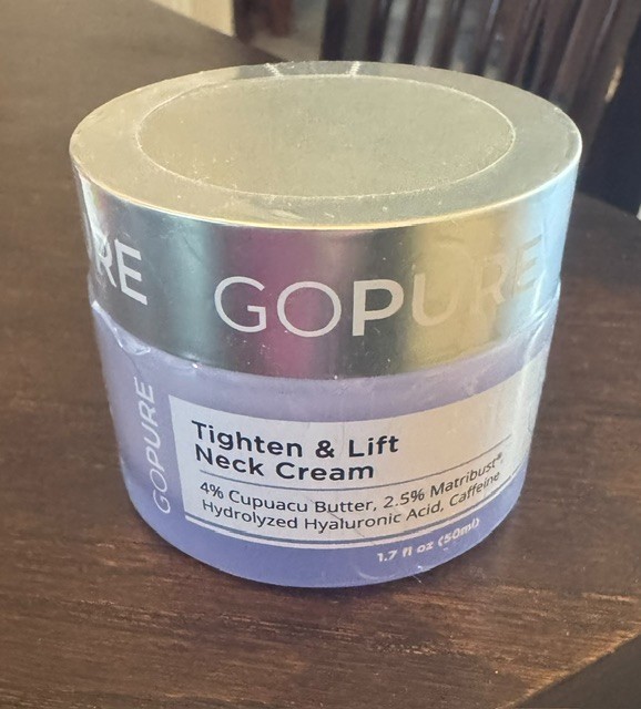 New & Sealed! Go Pure Tighten & Lift Neck Firming Cream 1.7 Oz 50ml Exp. 07/2027