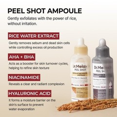 Dr.Melaxin Body & Face Peel Shot Duo: Kojic Acid, Rice Peeling Ampoule for Glow