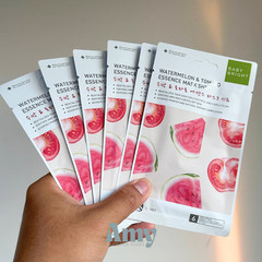 6 x Baby Bright Essence Mask Sheet Watermelon & Tomato Hydrating Glow Skin 20g