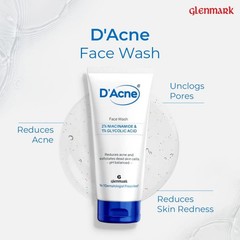 D’Acne Soft Face Wash 2% Niacinamide & 1% Glycolic Acid Men & women 100 ml