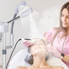 Pro 2 in 1 Facial Steamer 5X LED Magnifying Lamp Ozone Machine Spa Salon G1N