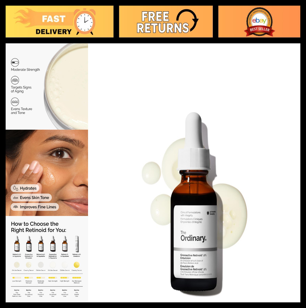 Granactive Retinoid 2% Emulsion – Anti-Aging, Skin Texture Improvement, 1 Fl Oz