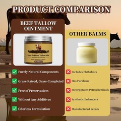 Beef Tallow for Skin, Tallow and Honey Balm, Facial Moisturizer Cream, Grass Fed