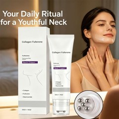 Fullerene Collagen Magec Neck Cream Firming Tightening with Roller 50g