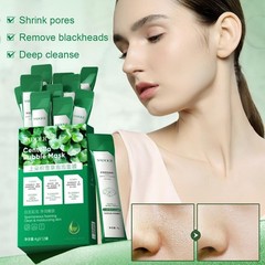 12pcs Face Bubble Sheet Masque Centella Bubble Mask (green)- Control Oil W3V9