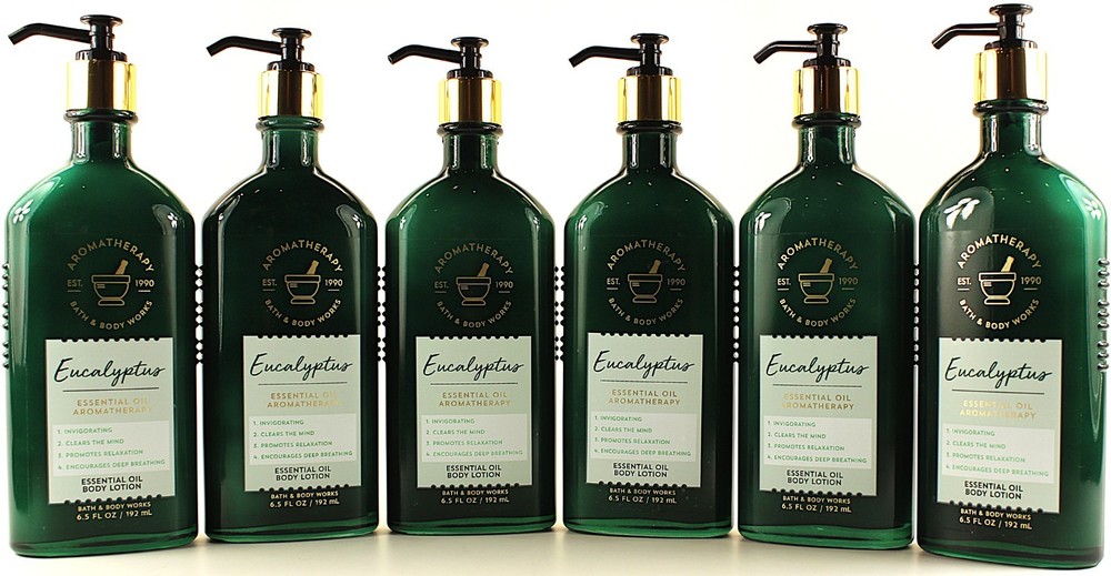 QTY 6 – Bath & Body Works Aromatherapy EUCALYPTUS Body Lotion Moisturizer 6.5oz