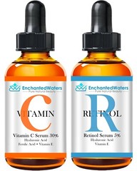 VITAMIN C + RETINOL – Anti-Aging Anti-Wrinkle Fine Line Gel-Cream-Serum 2-Pack