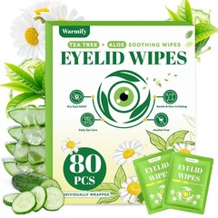 TTO Eyelid Cleansing Wipes, 80 Count – Individually Wrapped Tea Tree Oil Eyel…