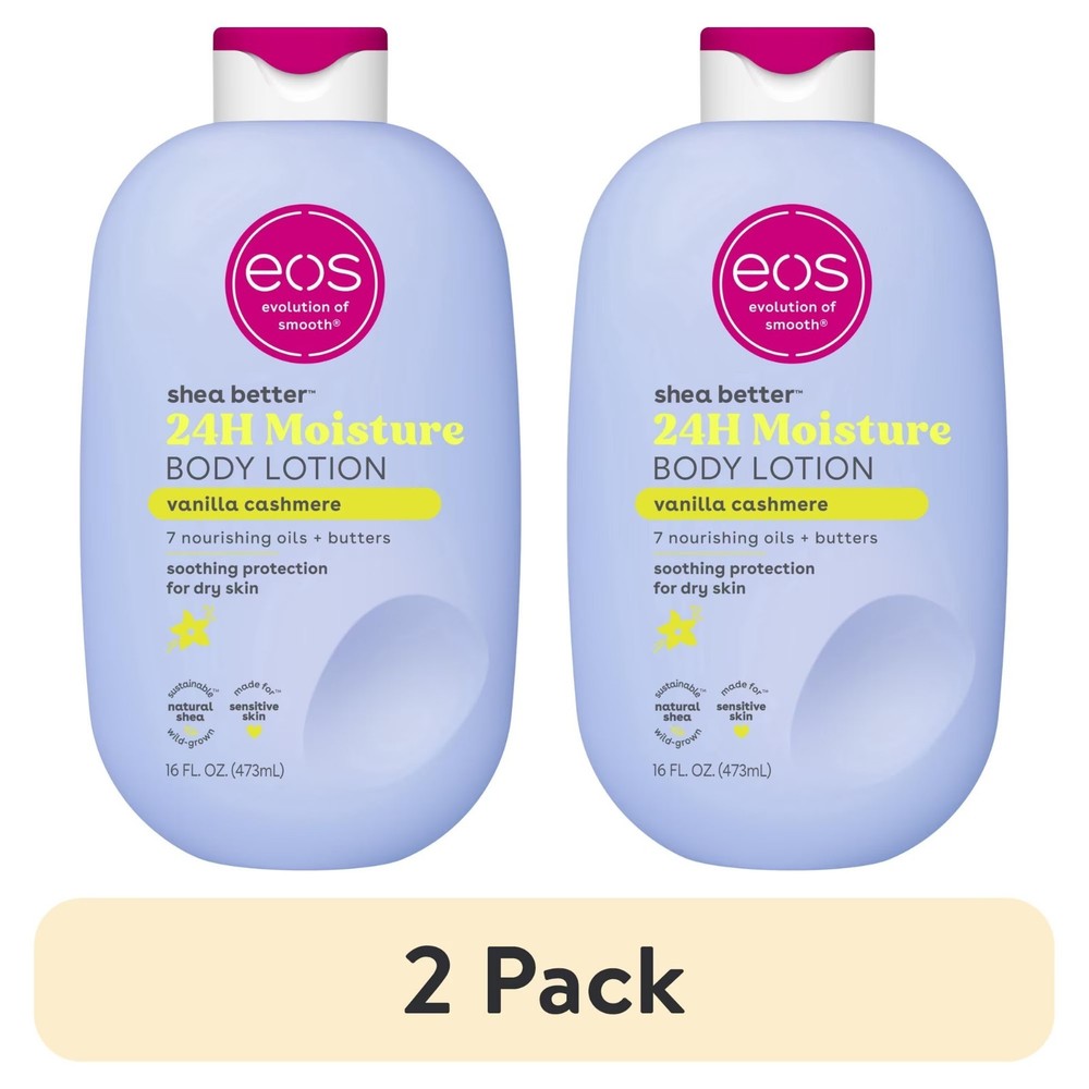 Eos Shea Better 24H Moisture Body Lotion, Vanilla Cashmere, for Dry Skin