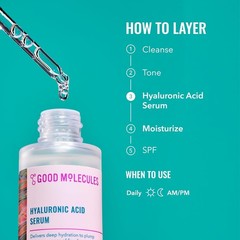 Good Molecules Hyaluronic Acid Serum 1% Hydrating Facial Moisturizer Skin Care