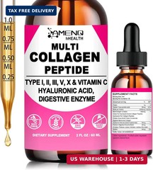 Liquid Collagen for Women & Men, Hydrolyzed Multi Collagen Peptides Drops | Type