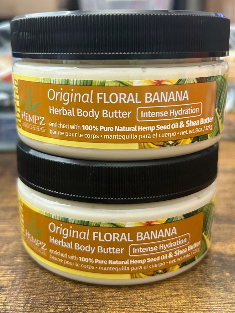 Hempz Original Floral Banana Herbal Body Butter 8 oz 2 Pack