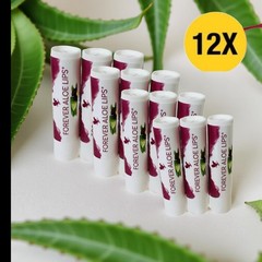 FOREVER LIVING ALOE LIPS Box of 12-Aloe Leaf Extract Jojoba Seed Oil Beeswax