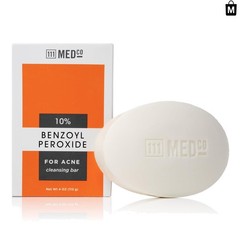 Soap-Free 10% Benzoyl Peroxide Cleansing Bar, Unscented, 4 oz for Acne Control