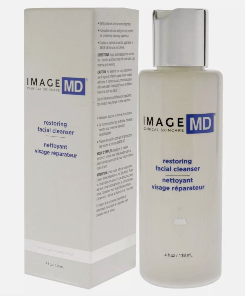(1) I IMAGE Skincare MD Restoring Facial CLEANSER 4oz (118ml) New In BOX +🎁