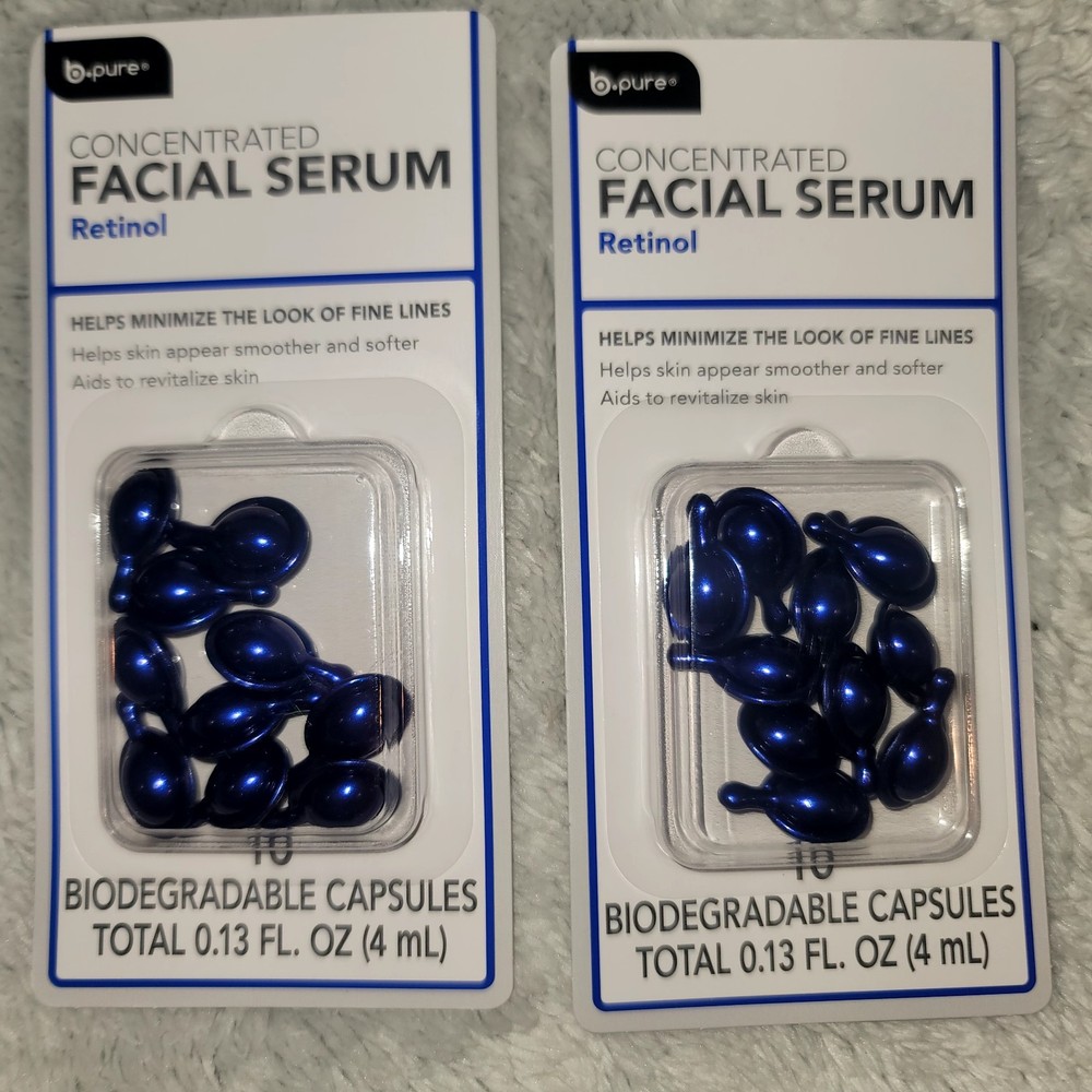 B Pure Retinol Serum Capsules 2 Pack Anti Aging Skincare 20 Count