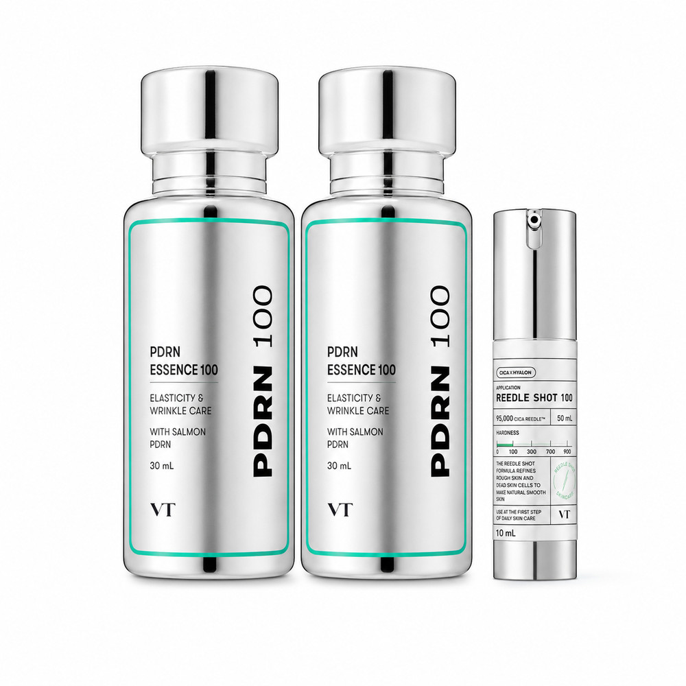 VT PDRN Essence 100 30ml X 2 + Reedle Shot 100 10ml Set Korean Skincare Vegan