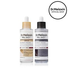 Dr.Melaxin Peel White Glow Shot combined with Black Rice Ampoule Duo Soft Exfoli