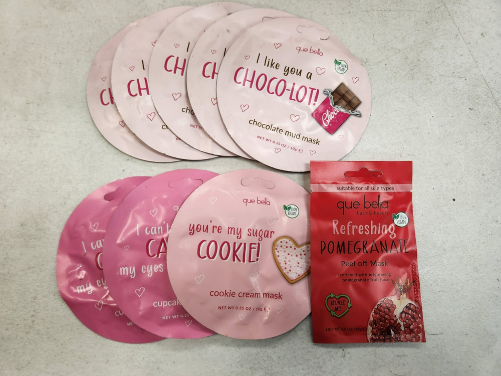 9 Count: Que Bella Face Masks – Various – SEE PHOTOS E16D