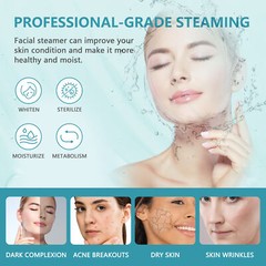 Pro 2 in 1 Facial Steamer 5X LED Magnifying Lamp Ozone Machine Spa Salon G1N