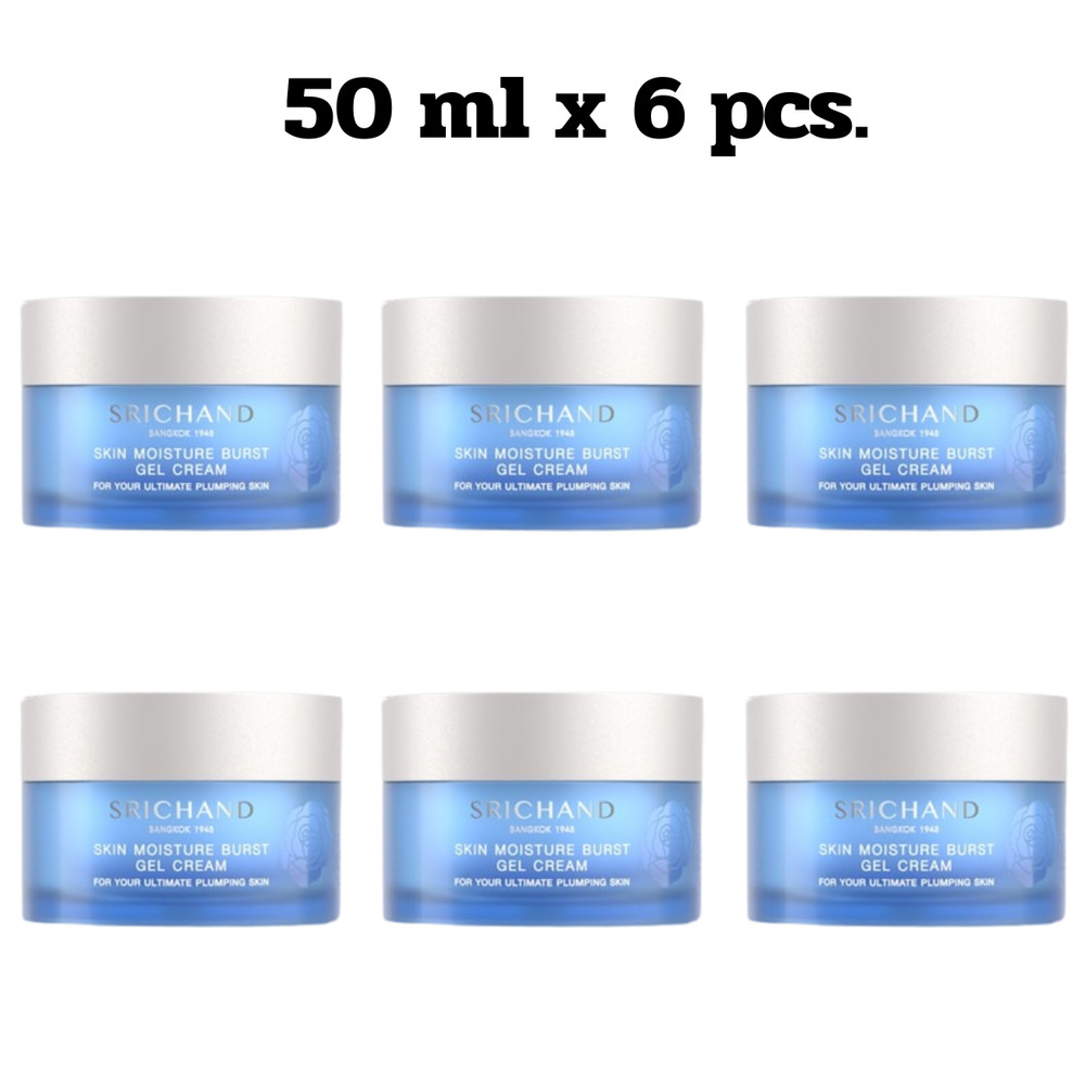 Thai Blue Gel Moisturizer for Face Fast Absorbing Hydration 50 ml x 6