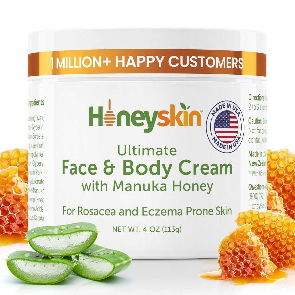 Hydrating Face Moisturizer & Body Cream with Manuka 4 Ounce (Pack of 1), None