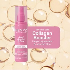 Body Moisturizer Spray Hydrating Mist Collagen 3.4 fl.oz Clear Hempz Sweet Rose