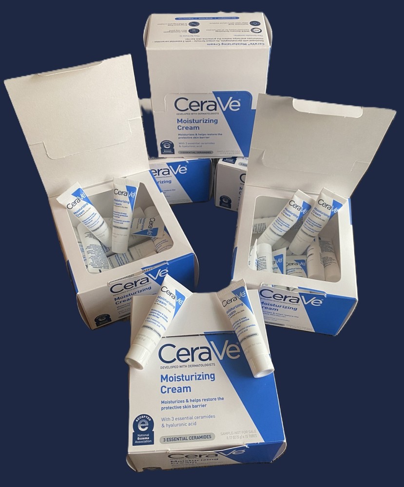 CeraVe Moisturizing Cream Lot of 90 Sample Sized Tubes in 6 Boxes