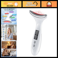 7-Color LED Red Light Therapy Massager for Face & Neck | Anti-Aging, Firming, He